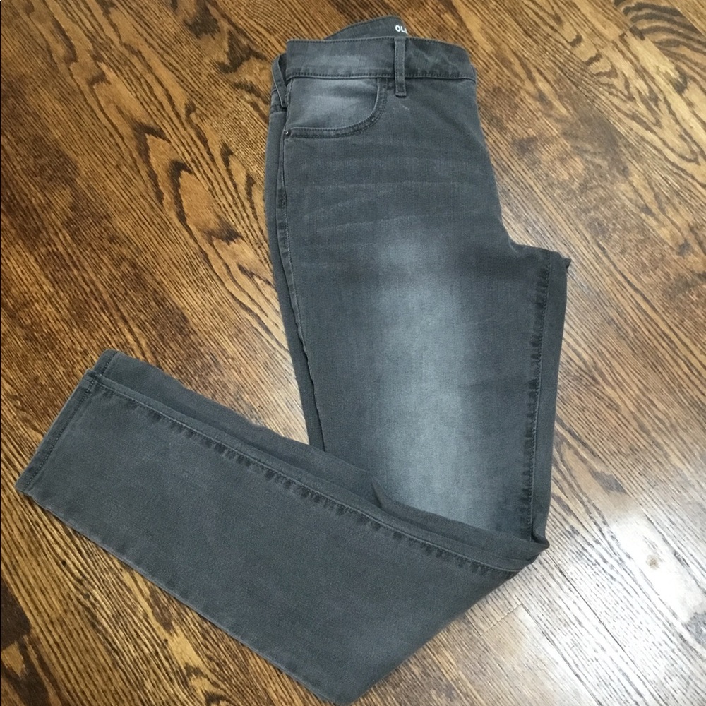 Dark Grey Rockstar mid rise denim